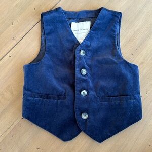 Janie and Jack blue velvet vest